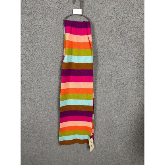 Bright Multicolor Striped Convertible Wrap Scarf By On-34th OS New With Tag's - Picture 3 of 6